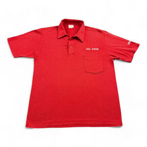 Vintage Dodge Trucks Polo Shirt Adult SMALL Red Mechanic Dealership Indiana 80s